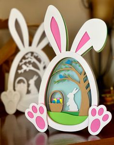 Layered Easter Bunny Egg SVG Layered Easter Design Easter | Etsy