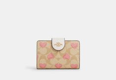 Medium Corner Zip Wallet In Signature Canvas With Heart Print | COACH OUTLET Coach Medium Corner Zip Wallet, Cute Coach Wallet, Women’s Wallets, Aesthetic Wallets For Women, Pink Coach Wallet, Women’s Wallet, Coach Wallet Aesthetic, Wallets For Women Aesthetic, Wallets Aesthetic