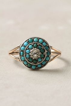 Victorian Turquoise and Diamond Ring. - I'd have diamonds added to the sides. Turquoise Jewellery, Turquoise And Diamond Ring, Turquoise Diamond Rings, Antique Ring, Turquoise Rings, Victorian Jewelry, Top Drawer, Diamond Are A Girls Best Friend, Turquoise Jewelry