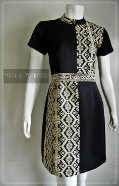 Songket Ținute Business Casual, Batik Clothing, Tenun Ikat, Batik Kebaya, Blouse Batik, Ikat Dress