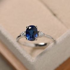 ad eBay - Find many great new & used options and get the best deals for moissanite Blue Sapphire 2Ct Oval Cut Engagement Ring 14K White Gold Plated at the best online prices at eBay! Free shipping for many products! Blue Engagement Ring, Sapphire Wedding Rings, Blue Gemstone Rings, Blue Ring, Sapphire Engagement Ring Blue, Sapphire Wedding, Blue Sapphire Diamond, Stone Engagement Rings, Engagement Rings Oval