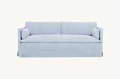 Gabriel 72" Sofa in Morning Glory West Elm Sofa, Two Couches, Eclectic Traditional, Cozy Seats, Washable Slipcovers, Hardwood Plywood, Sofa Slipcover, Linen Sofa, Blue Sofa