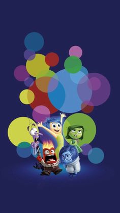 an image of cartoon characters with balloons in the background