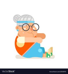 an old man sitting on the floor with glasses