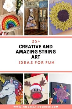 the cover of 25 creative and amazing string art projects for kids to do on christmas