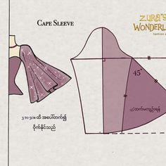 the sewing pattern for a cape sleeve dress