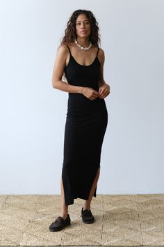 The Jersey Slip Dress is soft, simple and perfect on it's own or layered under The Organza Dress. It features non-adjustable straps, and bottom slits. Made in Los Angeles Los Angeles, Angeles, Upcycled Tote, Heel Accessories, Striped Pant, Dress Layer, Organza Dress, Spring Fabric, Kick Flares