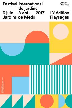 the poster for festival international de l'art paris, with geometric shapes and lines