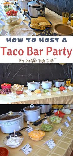 a table full of taco bar party food