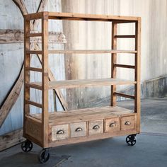 Park Hill Vintage-Style Rolling Factory Shelves EFT81937 Vintage Industrial Furniture, Rolling Shelves, Painted Fox Home, Iron Shelf, Table Vintage, Coaster Furniture, Metal Light, Antique Farmhouse, Shelf Styling