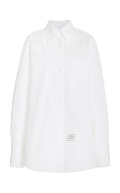 Oversized Cotton Shirt By Thom Browne | Moda Operandi Boys Aesthetic, Classic Tailoring, Fashion Silhouette, Oversized Silhouette, Collar Shirts, Button Down Shirt