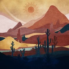 Blue Western Day Poster Print - Emel Tunaboylu-VARPDX2548824 Image 1 Western Posters, Western Landscape, Born Free, Desert Art, Fine Arts Posters, Vintage Western, Stock Paper, Western Art, Paper Stock