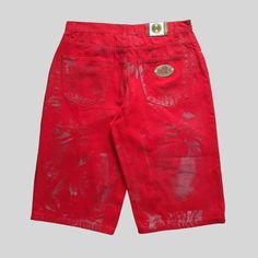 Cross Colours Men's Red Short - Preloved Baggy Jeans