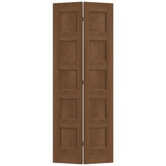 an open wooden door on a white background