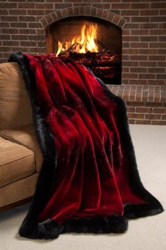 Our sheared beaver fur blanket, bordered with fluffy fur, delivers the warmth, look, and feel that makes you eager for cold weather. Free shipping + returns. Fur Blankets, Fur Pillows, Fur Bedding, Sofa Throws, Dark Carpet, Winter Palace, Carpet Trends, Goth Home, Goth Home Decor