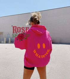 Smiley Print, Aesthetic Hoodies, Preppy Sweatshirts, Y2k Long Sleeve, Hoodies Aesthetic, Drop Shoulder Hoodie, Hoodie Aesthetic, Trendy Hoodies, Letter Print Hoodie