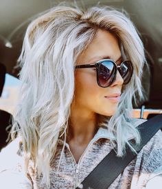 Platinum Blonde Hair Before And After, Trendy Gray Hairstyles, Peekaboo Hair Color Blonde Brown, Over 50 Edgy Fashion, Fun Short Hair Color, Angled Bob With Bangs Fine Hair, Solid Blonde Hair Color Ideas, Short Hairstyle Women With Layers, Summer Hair For Blondes