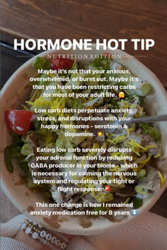 Nourishing your systems and focusing on hormone balance 🌈 is how you take control of your anxiety.  Here are three nutrition strategies to kickstart your journey:  1. Eat complex carbs + protein every 3 hours to help regulate blood sugar. 2. Incorporate magnesium rich foods 🍫 to boost serotonin production. 3. Take a quality probiotic 🦠 to help rebuild your gut biome for serotonin. Comment “PROBIOTIC” & I’ll share my fav. Serotonin Rich Foods, Estrogen Rich Foods, Gut Biome, Foods To Balance Hormones, Magnesium Rich Foods, Medicinal Herbs Garden, Healthy Facts