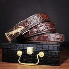 Classic Leather Belt Adjustable Dress Belts for Men