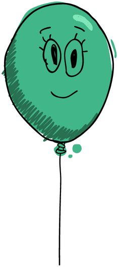 a green balloon with a smiley face drawn on it