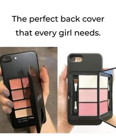 the perfect back cover that every girl needs is an iphone case with makeup tools in it