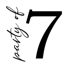 a black and white photo of the number seven