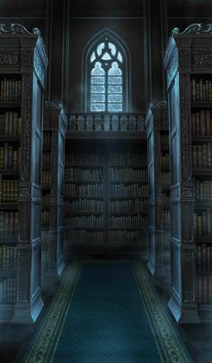 an empty library with many bookshelves in it