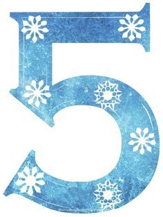 the number five with snowflakes on it