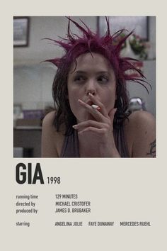 Gia Poster, Gia Angelina Jolie, Mercedes Ruehl, Minimalistic Poster, Indie Films