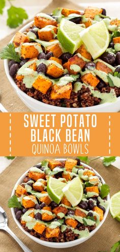 sweet potato and black bean quinoa bowls