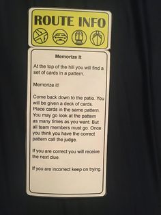 a sign on the back of a black jacket that says route info at the top of the line you will be in memo