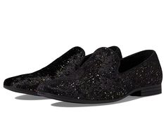 Stacy Adams Stellar Glitter Slip-On Loafer - Men's Shoes : Black : Bedazzle the crowd wearing the Stacy Adams Stellar Glitter Slip-On Loafers. Glitter velour upper. Microfiber linings for comfortability. Fully cushioned insole with memory foam for all-day comfort. Slip-on style. Pointed-toe design. Slip-on style. Durable man-made outsole. Imported. Measurements: Weight: 9.3 oz Product measurements were taken using size 9, width M. Please note that measurements may vary by size. Weight of footwea Black Prom Shoes For Men, Leon, Black Dress Shoes Men Suits, Black Glitter Suit Men, Black Prom Shoes Men, Black Wedding Shoes Men, Prom Shoes For Men, Fancy Mens Shoes, Prom Shoes Men