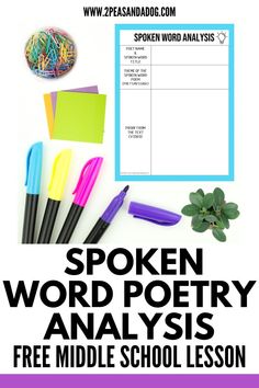 an image of the poem word poetry activity for middle school students with text overlay