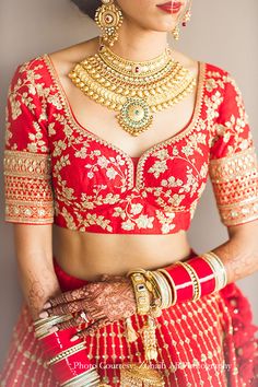 Red Sabyasachi lehenga with chooda and Kaleere for wedding Sabyasachi Bridal Blouse, Sabhyasachi Latest Blouses, Blouse Design For Wedding Lehenga, Back Design For Lehenga Blouse, Red Bridal Lehenga Blouse Designs, Lehenga Blouse Designs For Bride, Wedding Red Blouse Designs, Bridal Lehenga Blouse Designs Wedding, Blouse Design For Bridal Lehenga