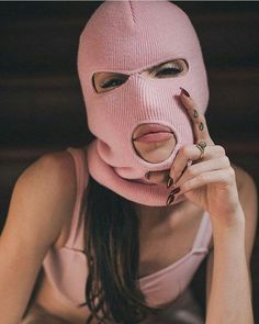 GIRL Tumblr, Winter Balaclava, Mask Photoshoot, Gangsta Girl Style, Face Mask Aesthetic, Mask Aesthetic, Art Photography Portrait