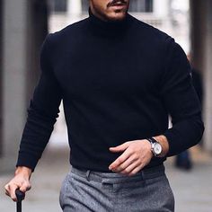 Men's Turtleneck, Mens Turtleneck, Solid Color Sweater, Slim Sweater, Color Sweater, Stylish Coat, Men Street, Sweater Brands