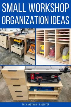 Awesome DIY tools Organization Ideas Basement Woodworking Shop, Organizing A Workshop, Garage Woodshop Organization, Work Shop Organization Garage Workshop, Workshop Organization Layout, Small Woodworking Shop Layout, Small Garage Woodshop, Small Space Workshop, Woodshop Storage Ideas