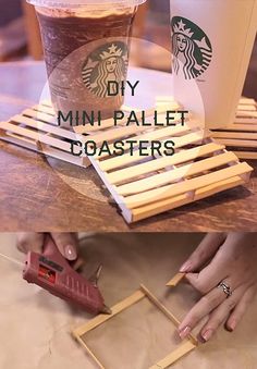 an instagram page on pinter's showing how to make mini - sized coasters out of popsicle sticks