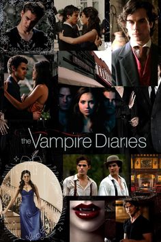 the vampire series is shown in this collage with many different pictures and captions