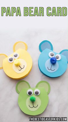 four handmade paper mouses with eyes and ears on them, one is holding the other