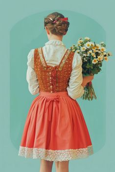 An Austrian woman flower clothing apparel. | free image by rawpixel.com / Fluke