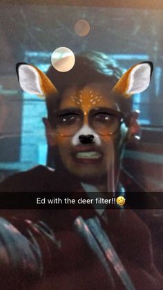 a man with his face painted like a fox and the caption reads, ed with the deer filter