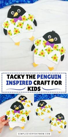 To go along with the story, they’ll love creating their own Tacky the Penguin craft for kids after hearing how he saves the day. He has a style all his own, so to easily create it in kids craft form when they make this fun kids activity. Waddle on over to see all these other penguin activities your kids will love. There are penguin crafts, penguin art projects, and penguin printables featuring the cold-loving birds from the South Pole. Try all our winter Crafts for kids.