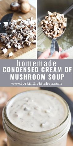 homemade condensed cream of mushroom soup in a mason jar
