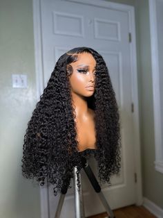 *This is a GLUELESS PREMADE UNIT* All PRE ORDERED wigs take 10-15 business days to be completed. The standard shipping time is 2-3 days. All wigs come fully customized and ready to wear with combs and adjustable straps. All premade wigs come in standard sizes that fit 20in-23.5in head sizes. Wig Specs Wig Specs Style: natural curl pattern Density: 250% Length: 26” Hair type: Virgin (Italian Curly) Color: natural dark brown Lace: hd 6x6 lace closure Italian Curls Curly Hair, Curly Wave Wig, Curly Hairstyles Wigs For Black Women, Big Curly Wig Black Women, Quinceanera Hairstyles Curly Hair, Short Curly Wig Styles, Italian Curly Hair, Deep Wave Wig Styles, Curly Wig Styles