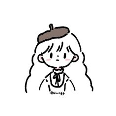 a drawing of a girl with long hair and a tie on her head, wearing a school uniform