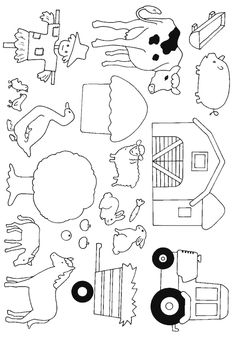 Fargelegging For Barn, Farm Coloring Pages, Cow Coloring Pages, Quiet Book Templates, Farm Animal Coloring Pages, Felt Stories, Quiet Book Patterns