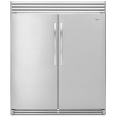 a stainless steel refrigerator freezer with two doors