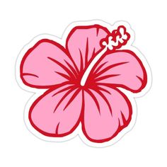 a pink flower sticker on a white background