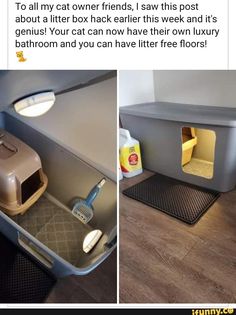 an airplane bathroom with the door open to reveal its own litter box and toilet paper dispenser